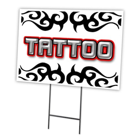 Signmission Tattoo1 Yard Sign & Stake outdoor plastic coroplast window, C-1824 Tattoo1 C-1824 Tattoo1